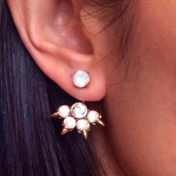 Stella Dot | Opalescent + Vintage Gold Eva Ear Jacket Earrings Stud Reti… - Picture 5 of 8